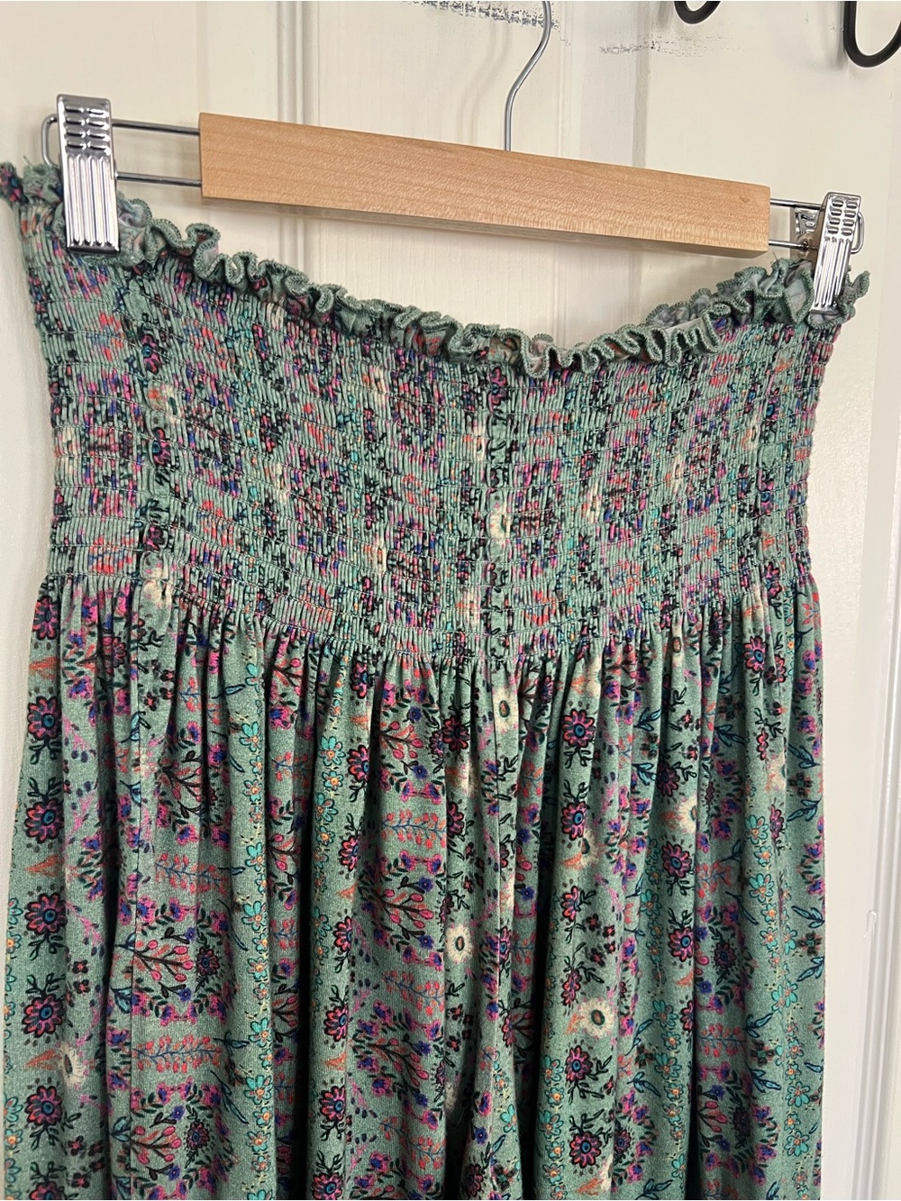 Natural Life Smocked Wide Leg Palazzo Pants Floral Boho L - Picture 6 of 12
